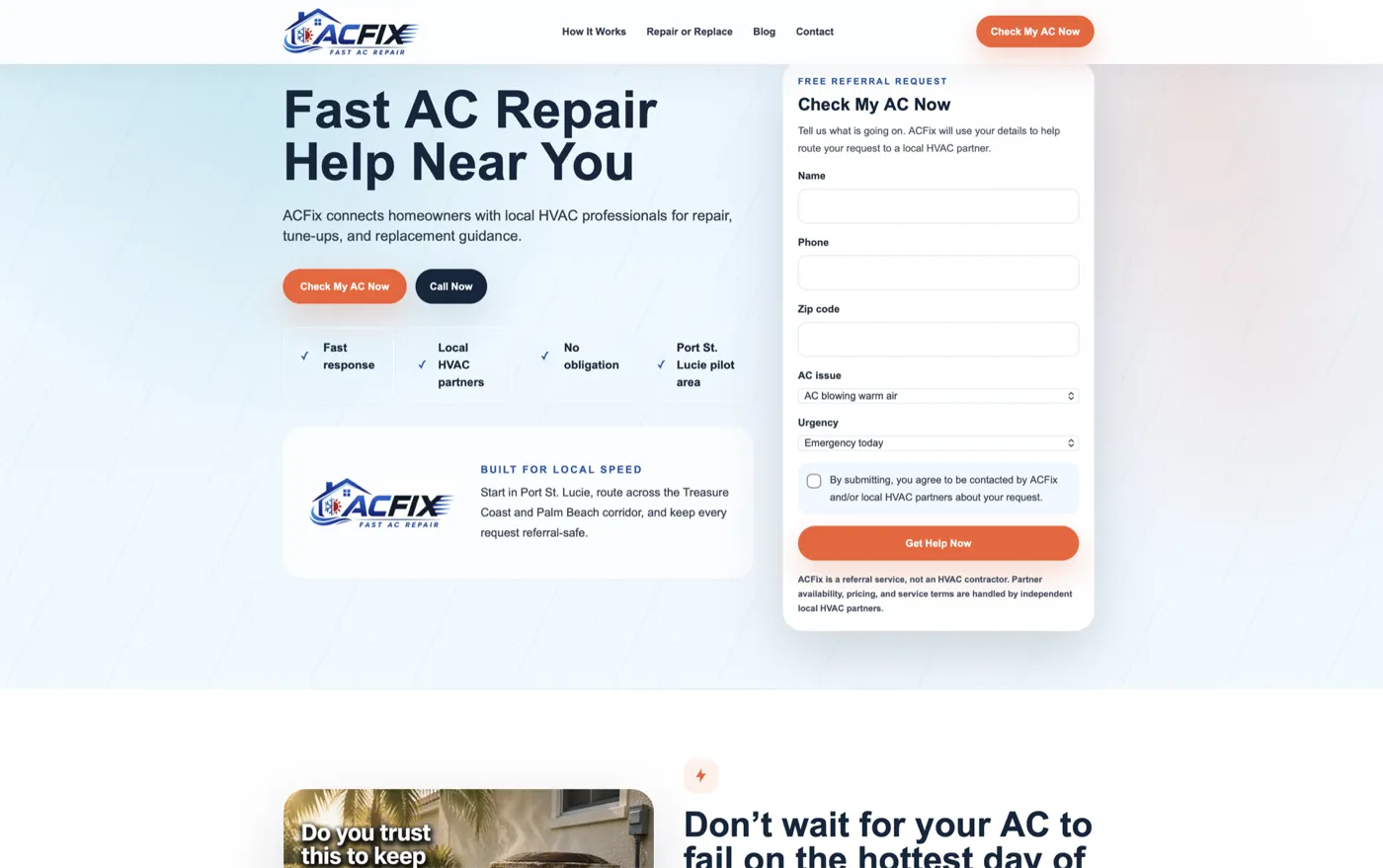 ACFix website preview