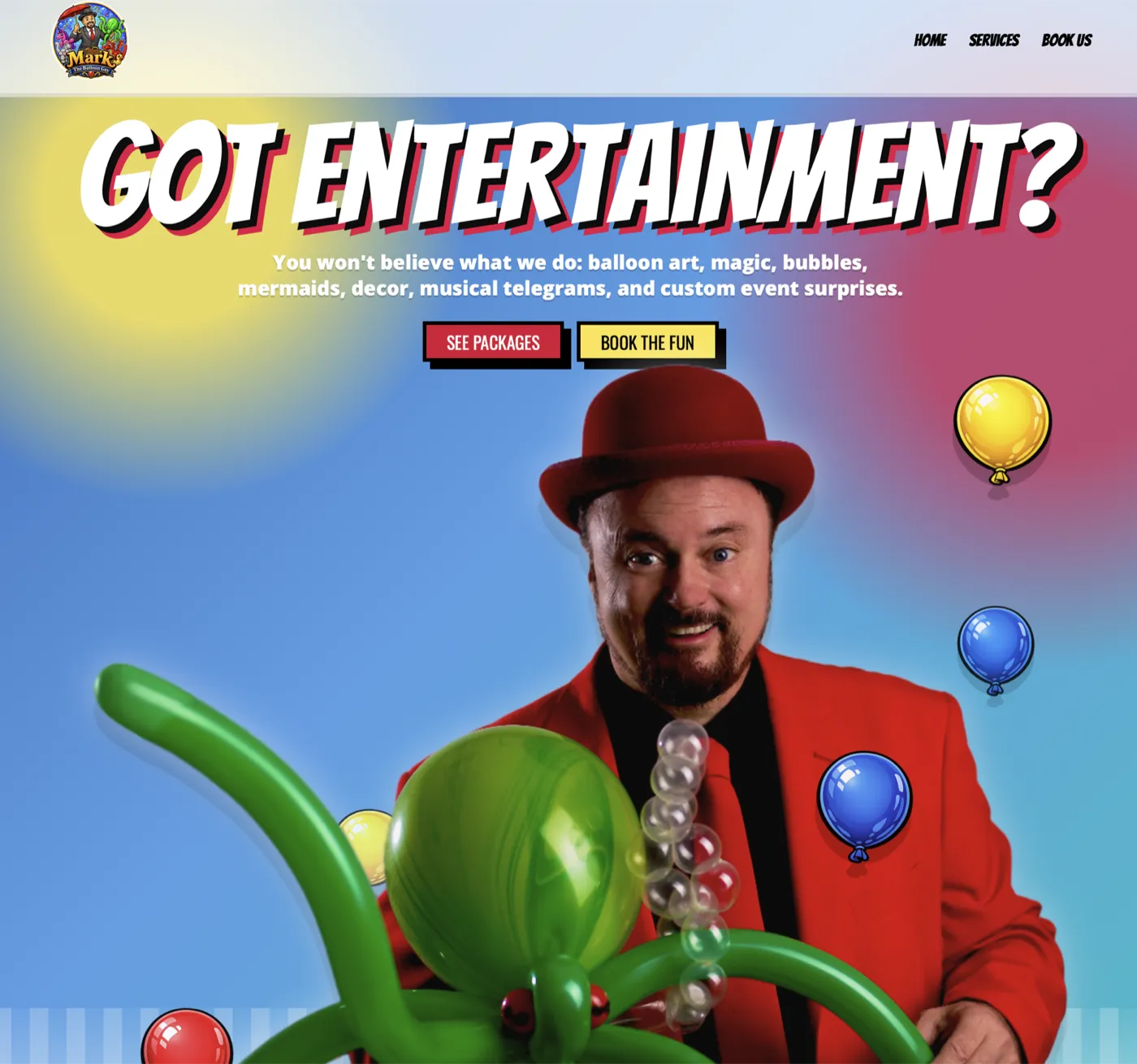 Balloon Guy website preview