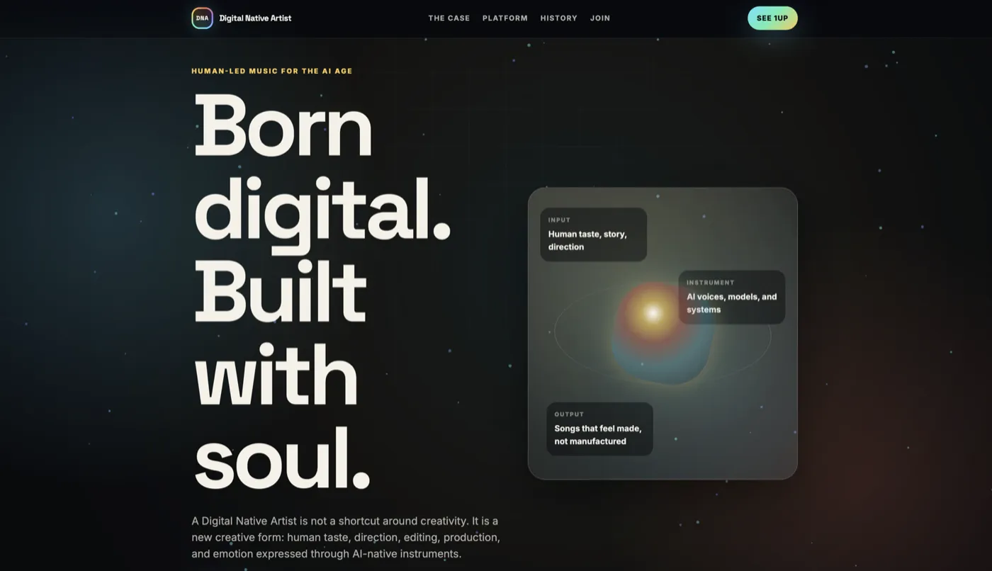 Digital Native Artist website preview