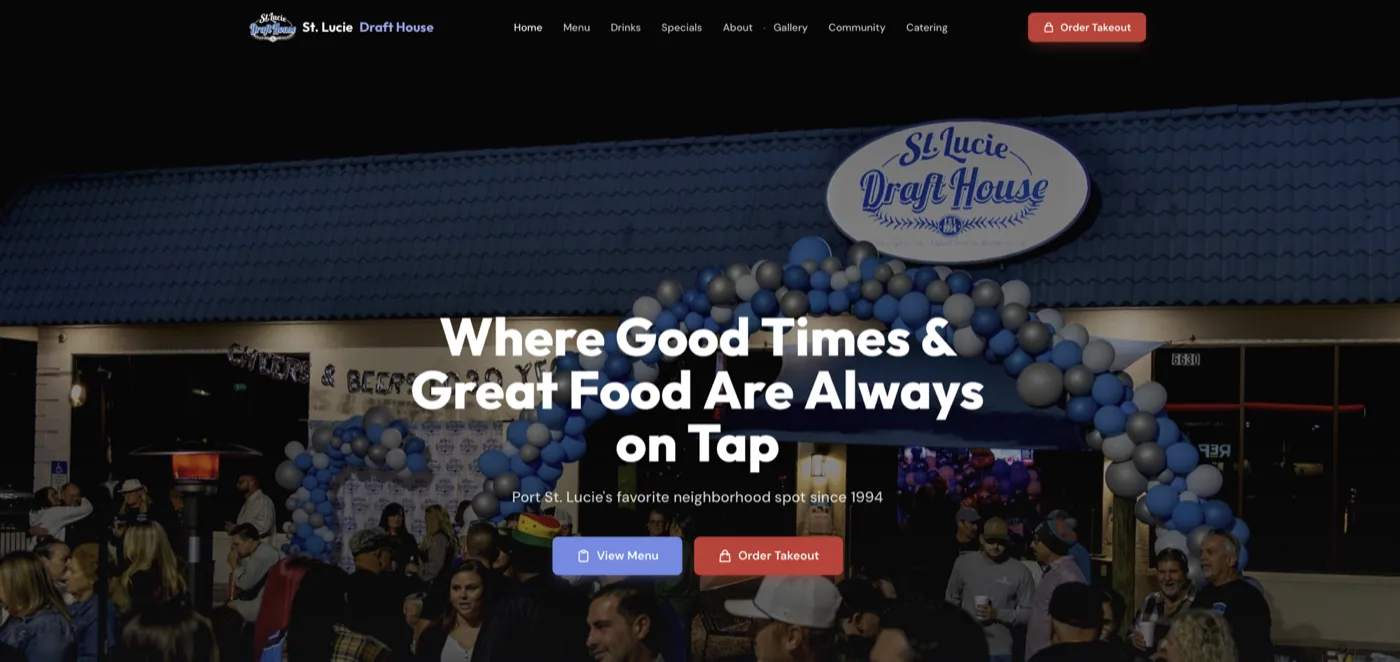St. Lucie Draft House website preview